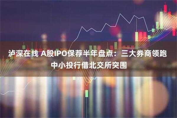 泸深在线 A股IPO保荐半年盘点：三大券商领跑 中小投行借北交所突围
